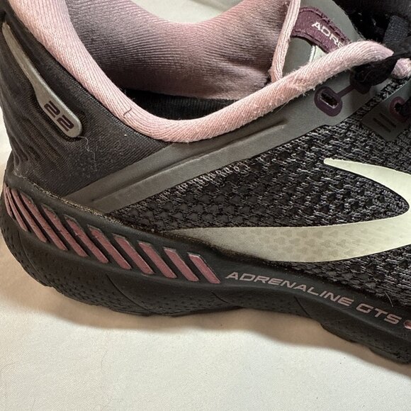 Brooks Adrenaline GTS 22 Women's‎ Size 9.5 Running Shoes Pearl Black Pink - Picture 3 of 12